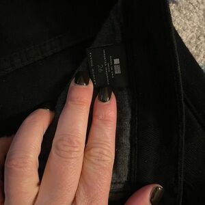 Flying Monkey black ripped jeans. Rips at the knees. Size 26. Boutique jeans.